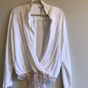 Free people deep V body suit